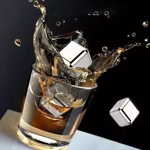 قالب یخ استیل خنک کننده نوشیدنی ضدزنگ و دارای ماده مخصوص خنک کننده 8 عددی با انبر مخصوص یخ فلزی دائمی