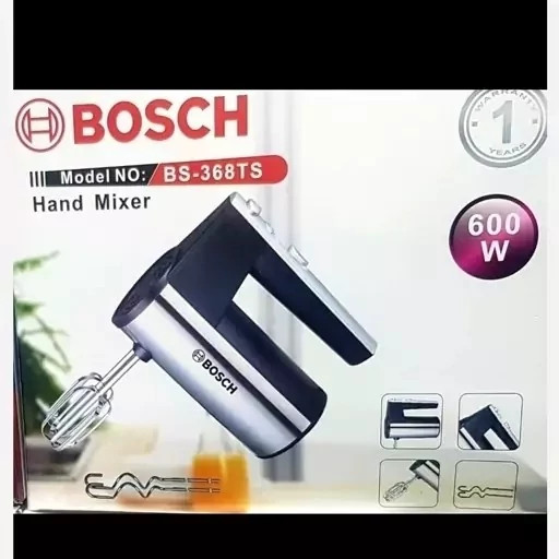 همزن برقی مارک بوش کد 368 ، پنج سرعته ، دارای دکمه توربو ، 600 وات