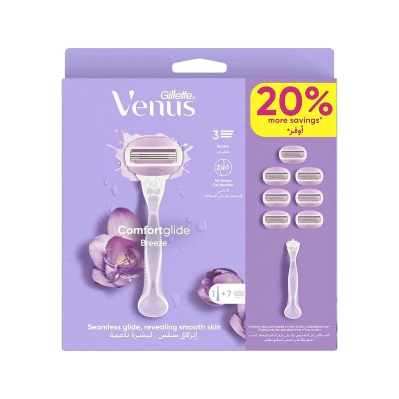 تیغ اصلاح ژیلت ونوس مدل Comfortglide Breeze با 7 یدک