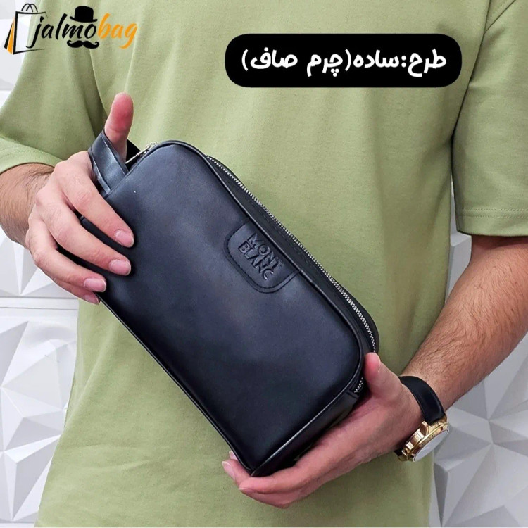 کیف دستی مردانه چرم صنعتی دو خانه مدل شوزبگ
