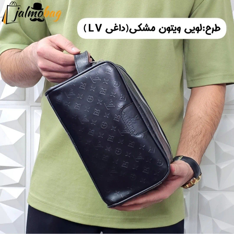 کیف دستی مردانه چرم صنعتی دو خانه مدل شوزبگ