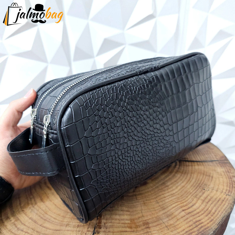 کیف دستی مردانه چرم صنعتی دو خانه مدل شوزبگ