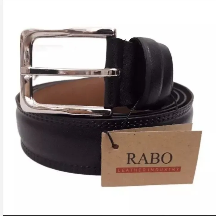 کمربند مردانه چرم درجه یک سگک استیل رنگ ثابت Rabo