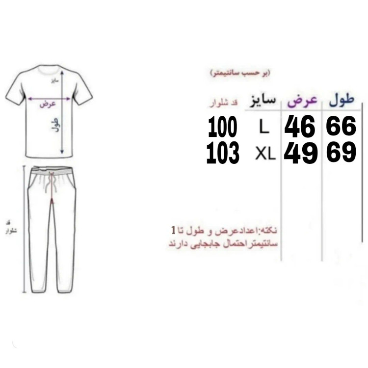 ست تیشرت و شلوار مردانه مدل OMBLU جنس پارچه مولینه رنگ آبی