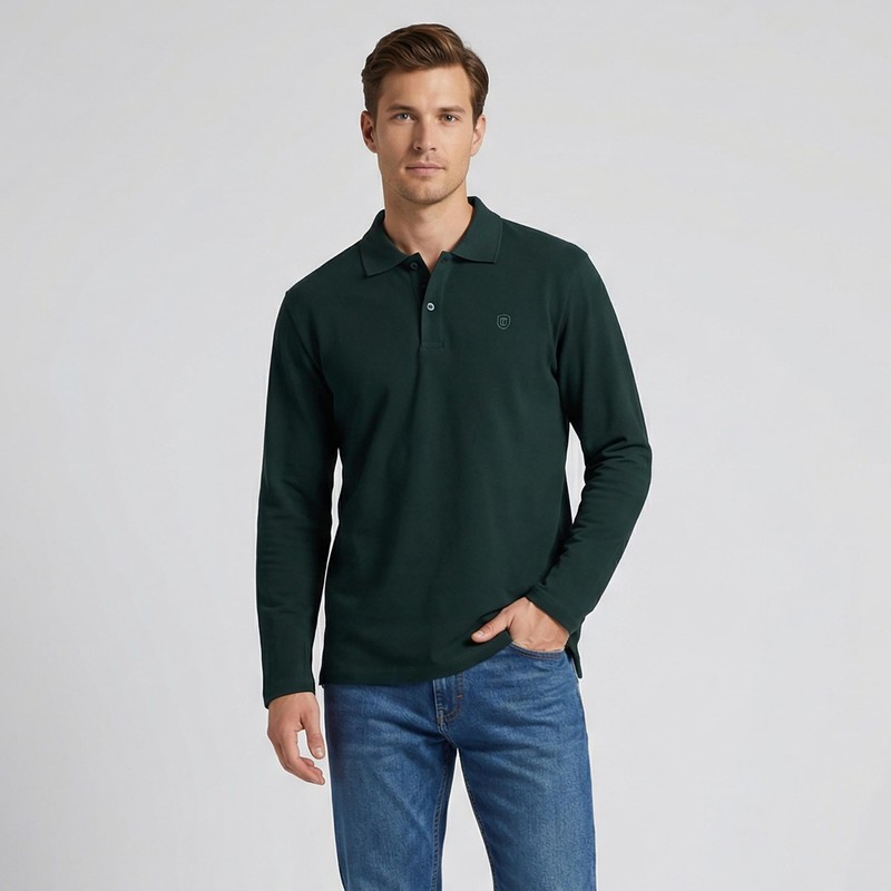 پولوشرت آستین بلند یقه برگردان مردانه باینت مدل 395-5
