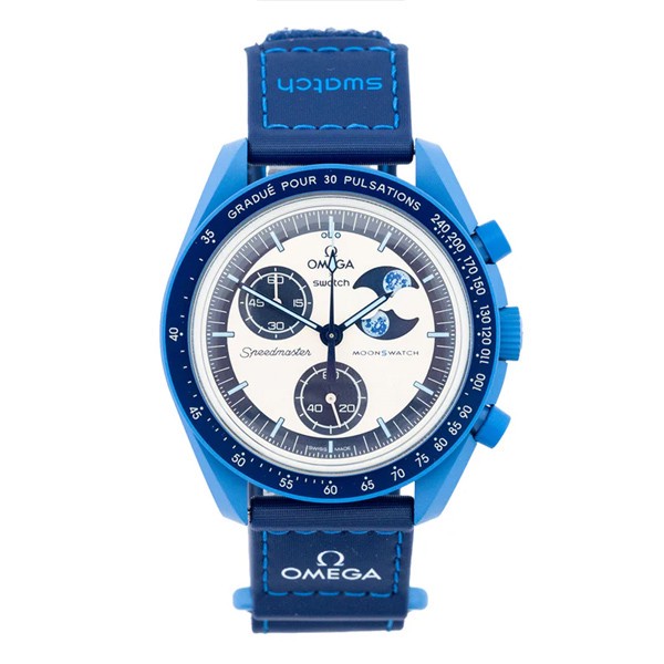 ساعت مچی عقربه ای مکانیکی مدل Super Blue Moon Omega x Swatch