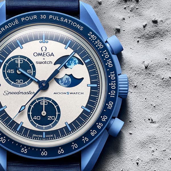 ساعت مچی عقربه ای مکانیکی مدل Super Blue Moon Omega x Swatch