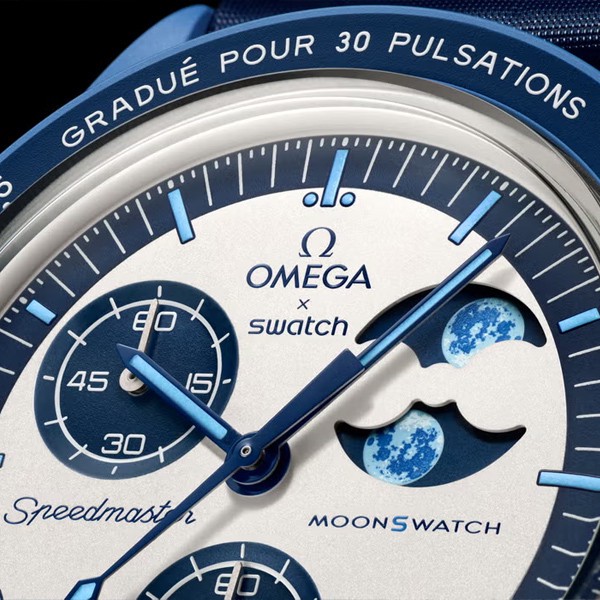 ساعت مچی عقربه ای مکانیکی مدل Super Blue Moon Omega x Swatch