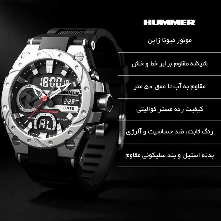 ساعت مچی عقربه ای کوارتز مردانه هامر مدل HM1428-C1