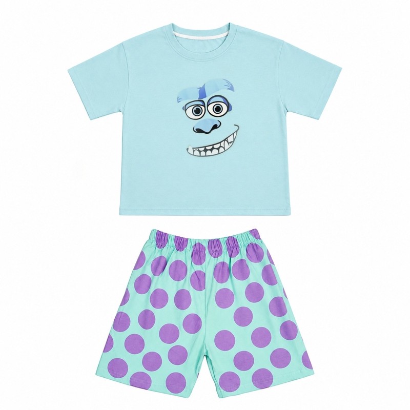 ست تی شرت و شلوارک راحتی زنانه مدل کارتونی 2 تکه