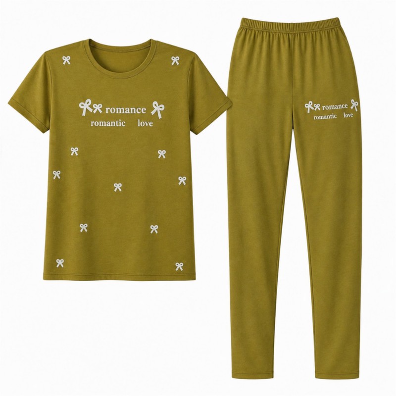 ست تی شرت آستین کوتاه و شلوار راحتی زنانه مدل پاپیون