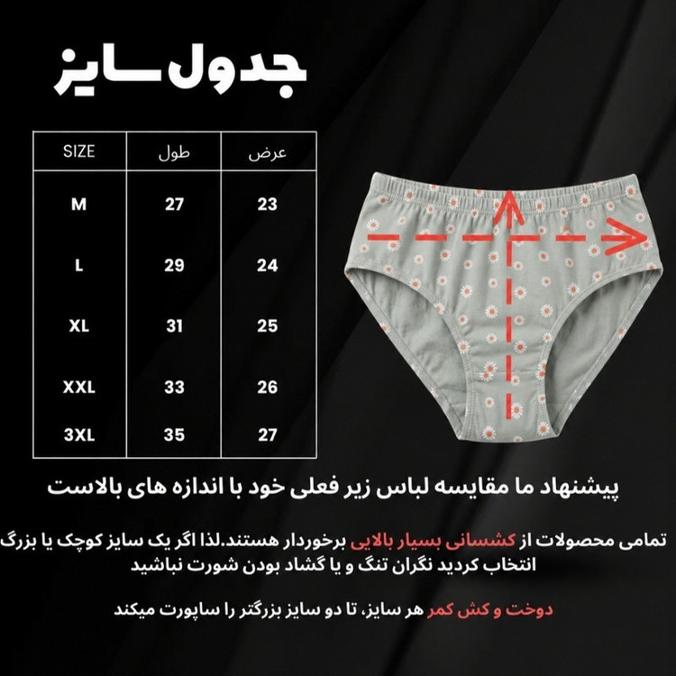شورت زنانه نخ پنبه مدل پریمیوم فاق دولایه و ضد حساسیت مجموعه 6 عددی کد 1102