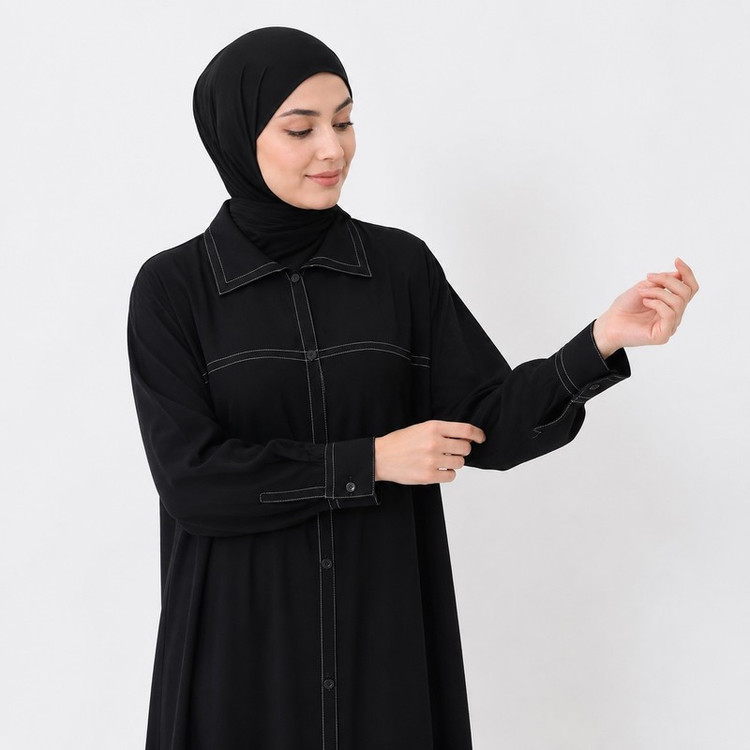 مانتو عبایی زنانه مدل اسپرت یقه دار