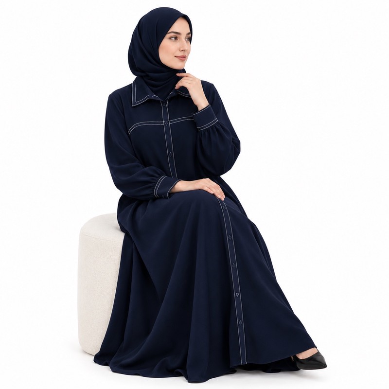 مانتو عبایی زنانه مدل اسپرت یقه دار