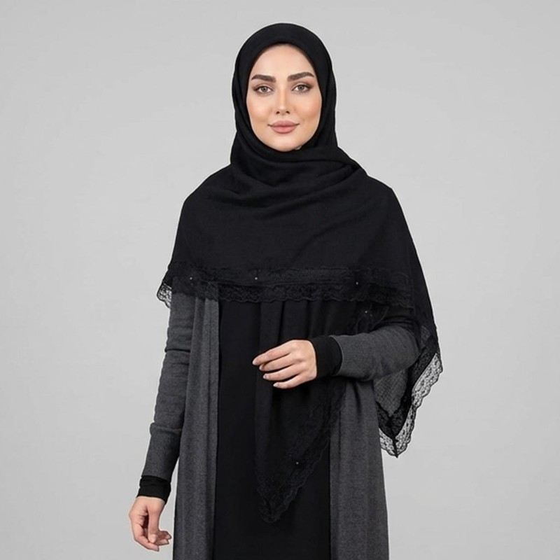 روسری زنانه مدل وال اسلپ دور توردار