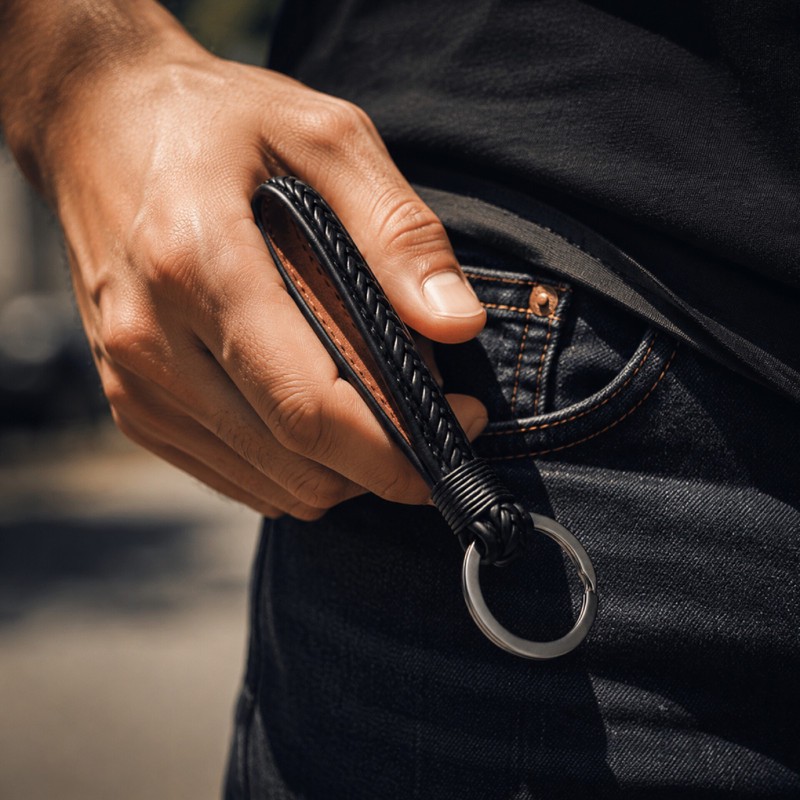 جاکلیدی چرمی مدل Obsidian Loop