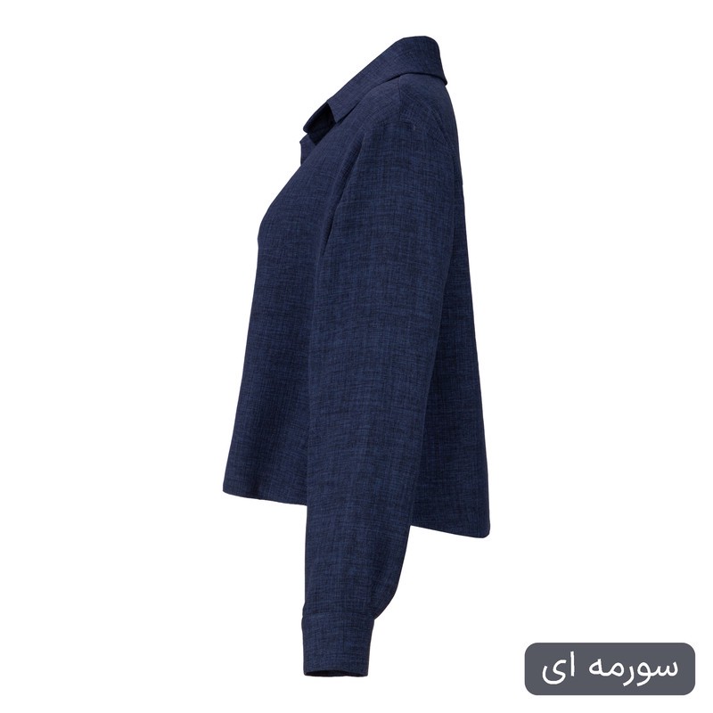 کراپ شومیز آستین بلند یقه برگردان زنانه السانا مدل سابرینا کد 2573