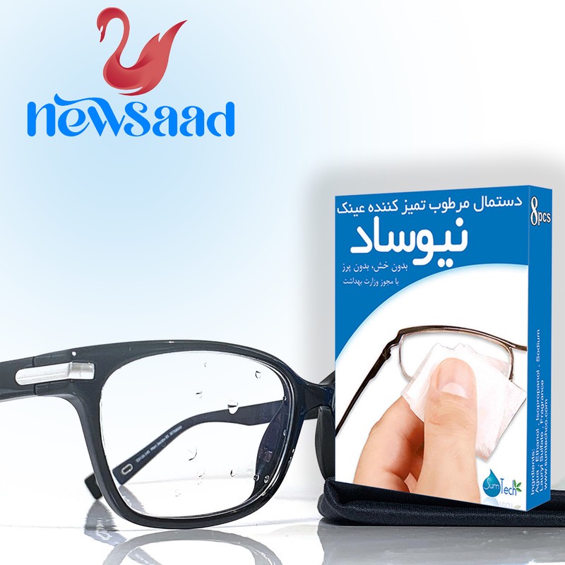دستمال مرطوب تمیز کننده عینک نیوساد مدل 36 مجموعه 36 عددی
