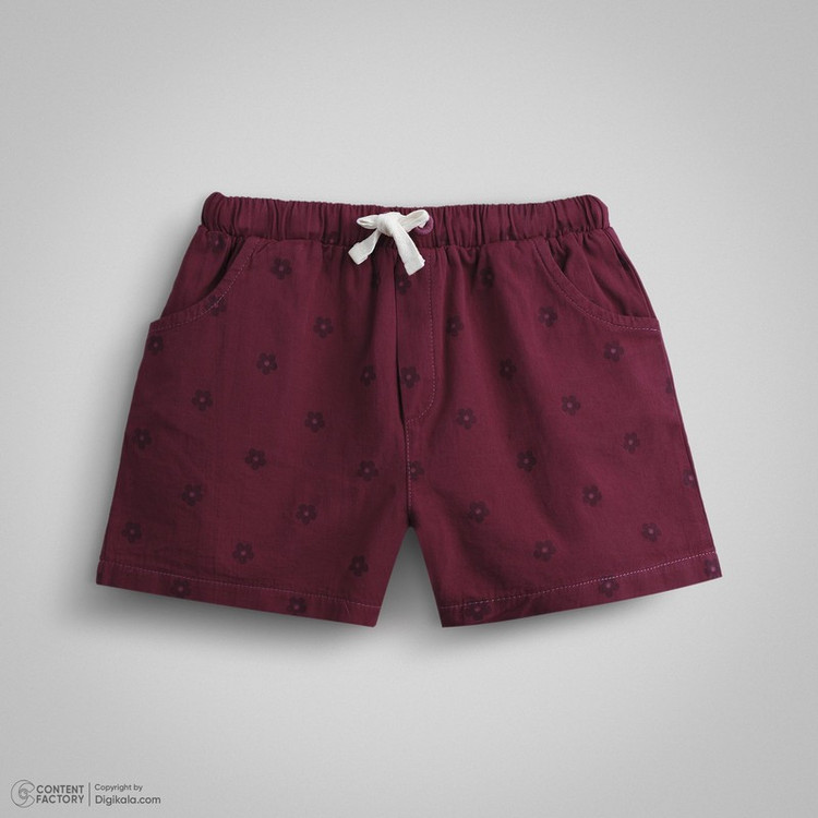 ست تی شرت آستین کوتاه و شلوارک راحتی دخترانه وان بای وان مدل بابونه