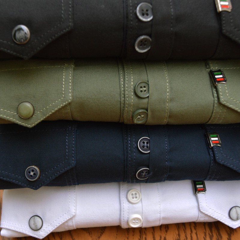 پیراهن آستین بلند یقه برگردان با تنخور آزاد مردانه پایتی جامه مدل الیزه کد 21829233