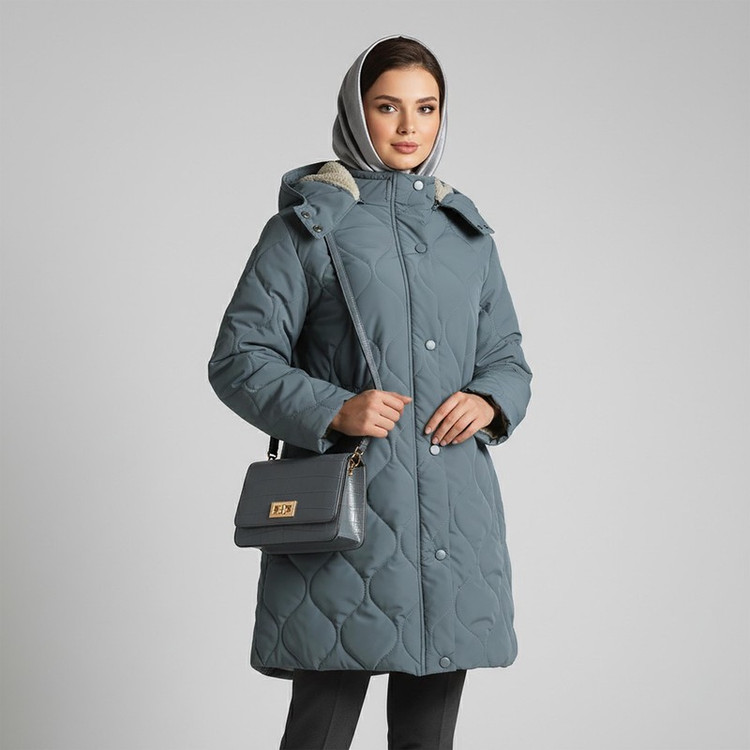 کاپشن بلند زنانه السانا مدل راشن کد 2440