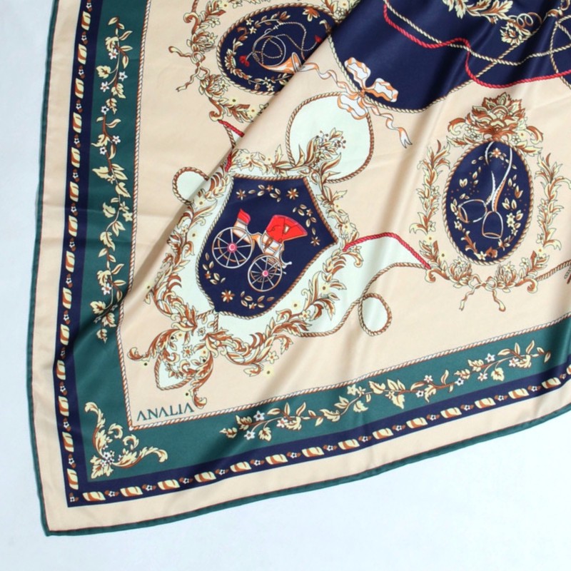 روسری زنانه آنالیا مدل ابریشم توییل بهاره کد 9802