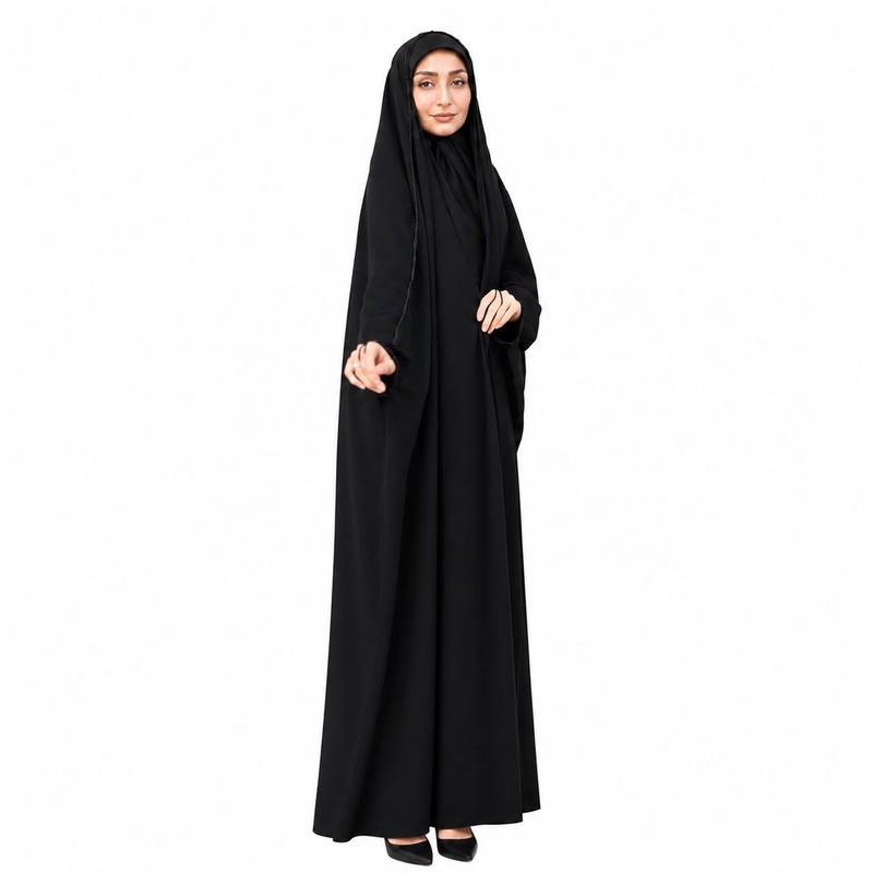 چادر عربی کرپ حریر اسود طرح جواهردوزی