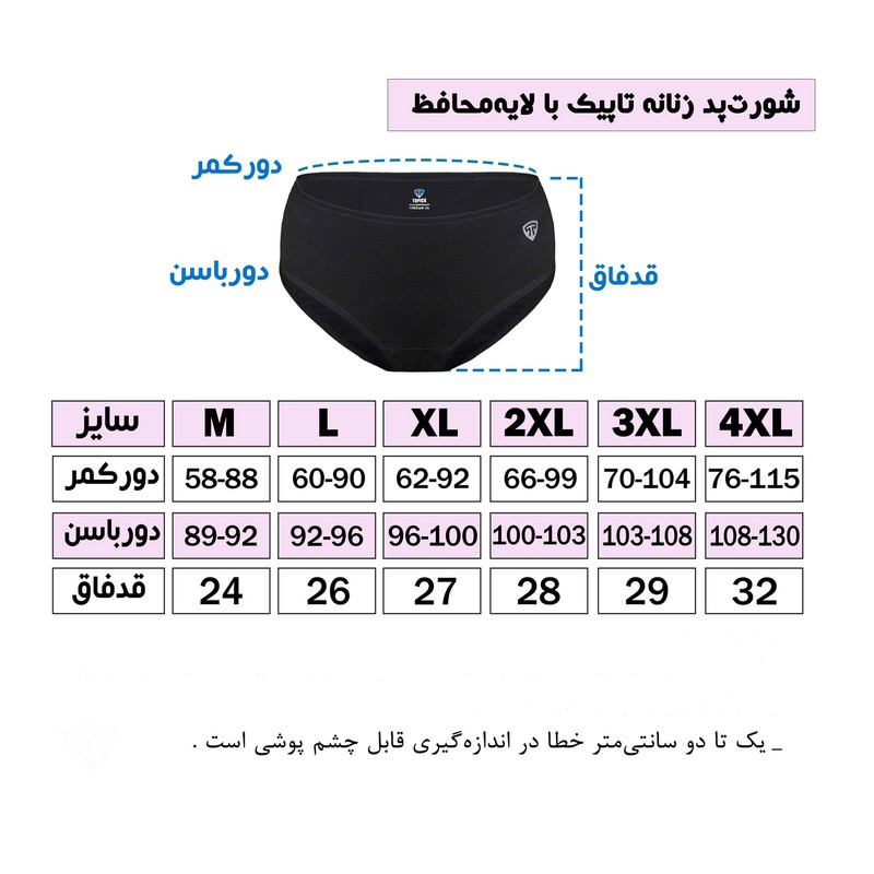 شورتکس زنانه تاپیک مدل لایه جاذب ضدحساسیت