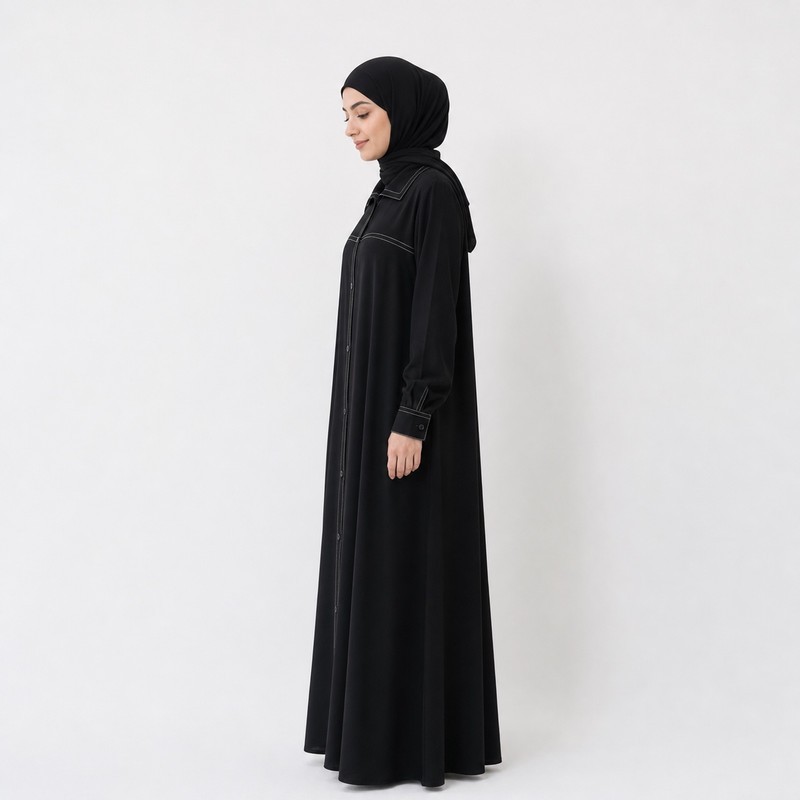 مانتو عبایی زنانه مدل اسپرت یقه دار