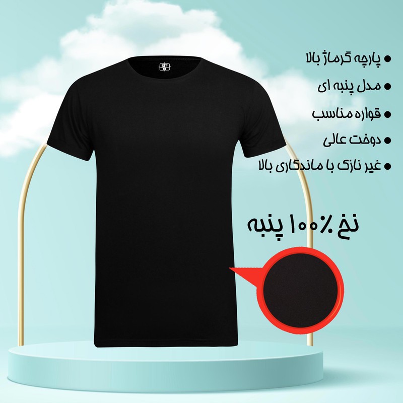 تیشرت آستین کوتاه مردانه برهان تن پوش مدل نخ پنبه کد 1020
