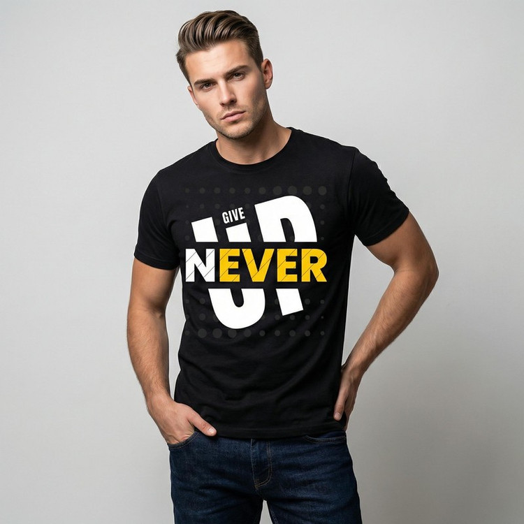 تیشرت آستین کوتاه مردانه هورا مهر مدل HM-TB-NEVER