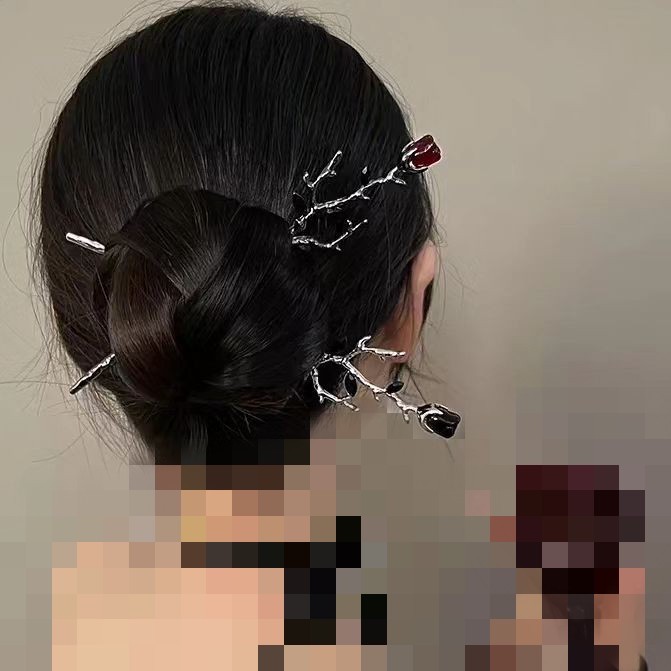 گیره مو زنانه مدل کانزاشی گل لاله