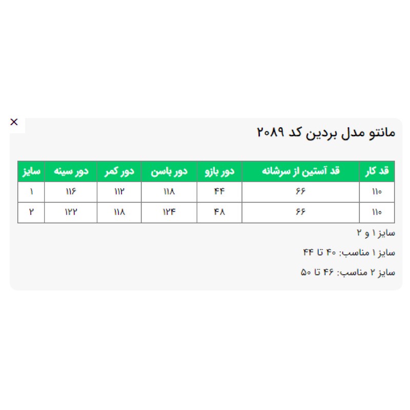 مانتو زنانه السانا مدل بردین کد 208905