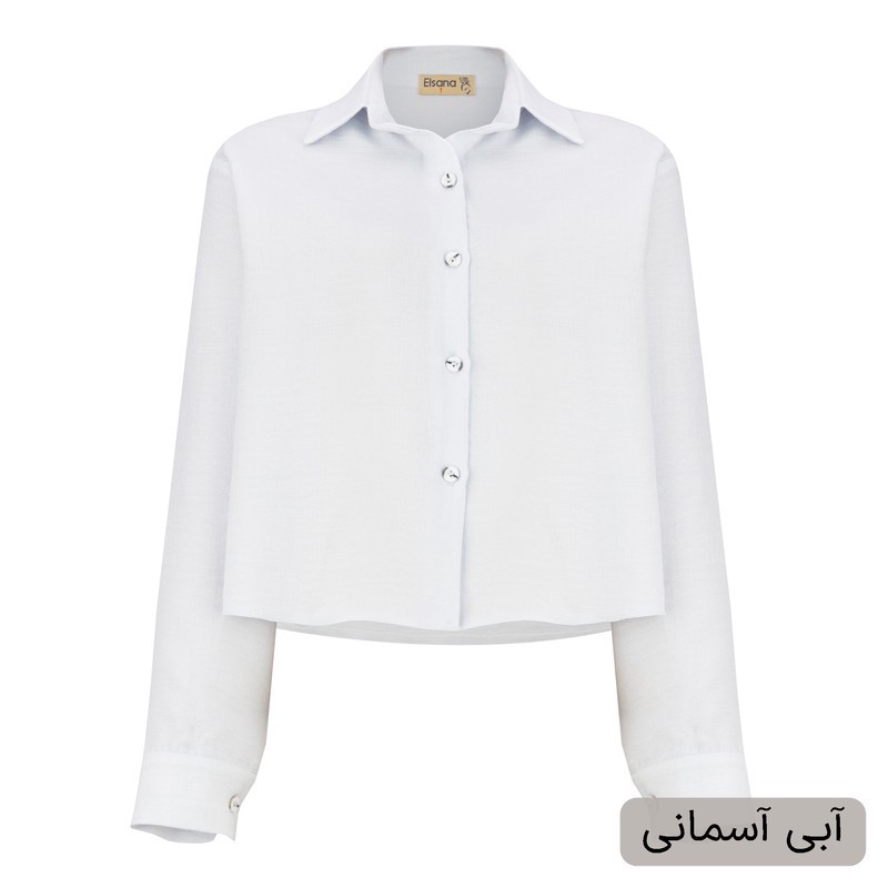 کراپ شومیز آستین بلند یقه برگردان زنانه السانا مدل سابرینا کد 2573