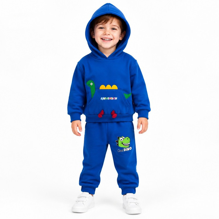 ست هودی و شلوار پسرانه مدل Dinosaur کد M66