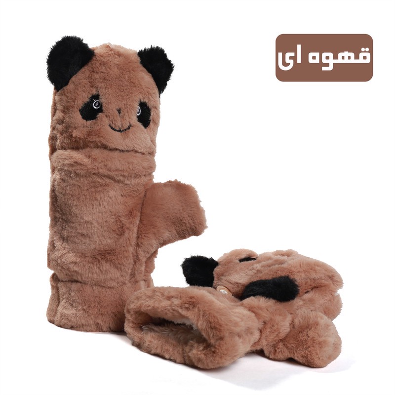 دستکش دخترانه مدل فانتزی پولیشی طرح پاندا کد 9150004