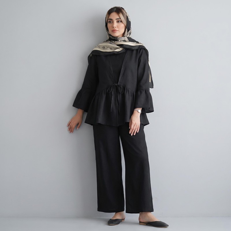 مانتو زنانه شیرین جامه مدل رزا بندی