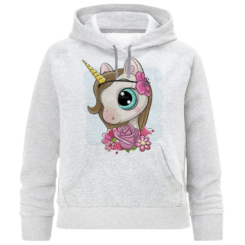 هودی دخترانه طرح اسب تک شاخ کد F134