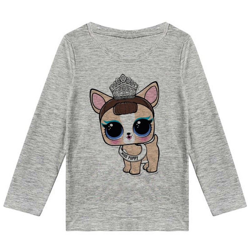 تیشرت آستین بلند دخترانه طرح گربه پرنسس کد F04