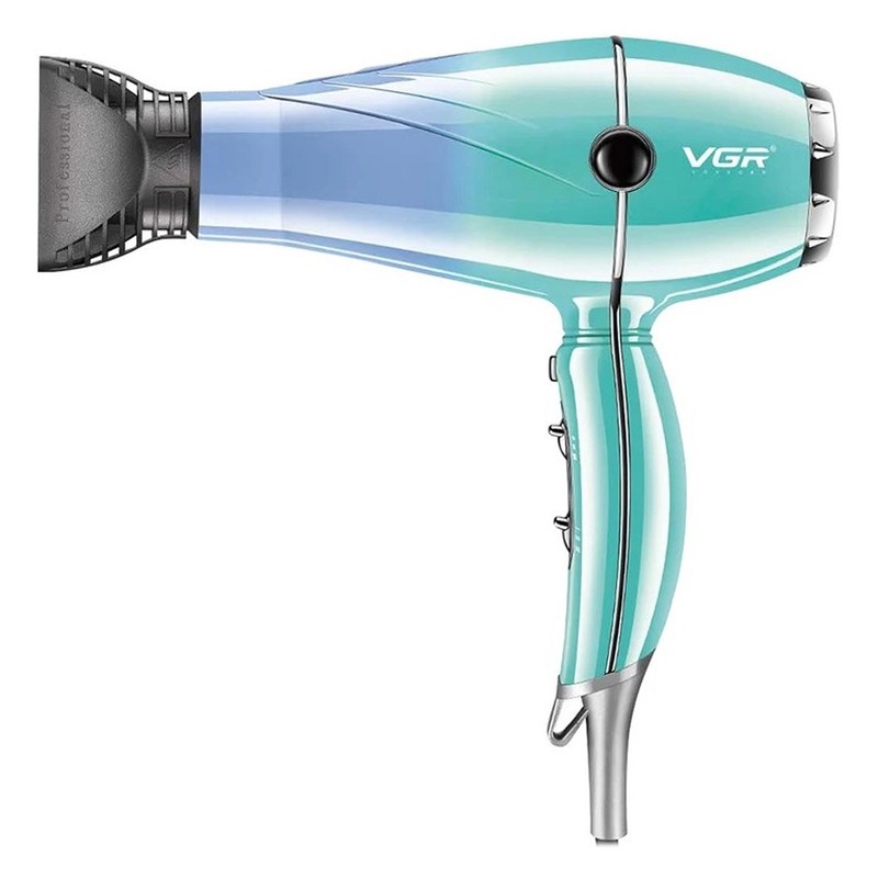 سشوار حرفهای 2000 وات وی جی ار مدل V-452، موتور AC، وزن 900 گرم، دارای سری متمرکزکننده باریک با ویژگی صافکنندگی، حجمد...