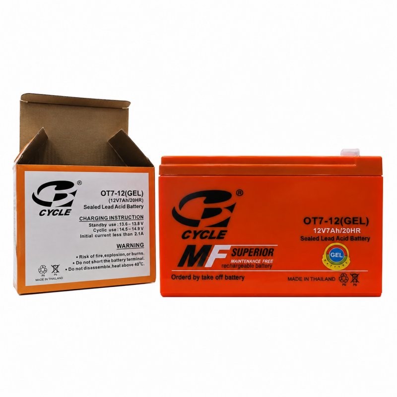 باتری یو پی اس با ولتاژ 12 ولت شدت جریان 7 آمپر سایکل مدل MO12-7.0 12V 7Ah