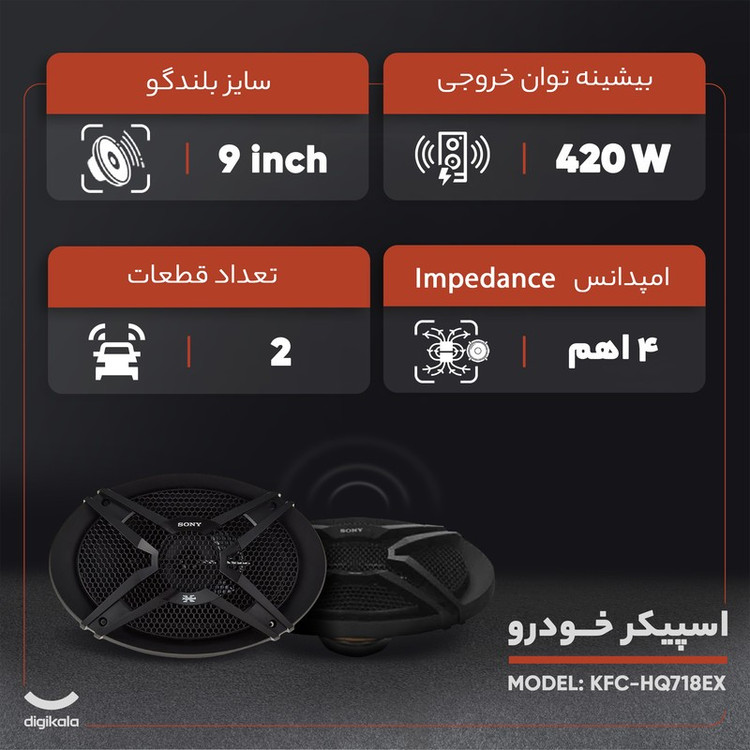 اسپیکر خودرو سونی مدل XS-GTF6939 مجموعه 2 عددی