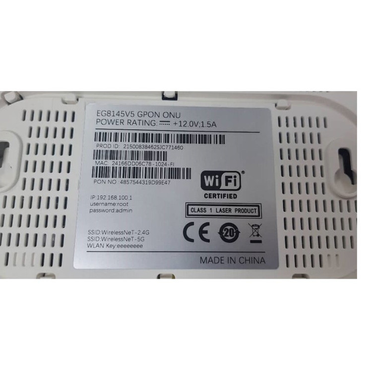 مودم فیبر نوری دوبانده مدل EG8145V5 با پشتیبانی از شبکه 4G، سرعت بیسیم تا 866 مگابیت، دو آنتن خارجی، قابلیت اتصال 10 ...