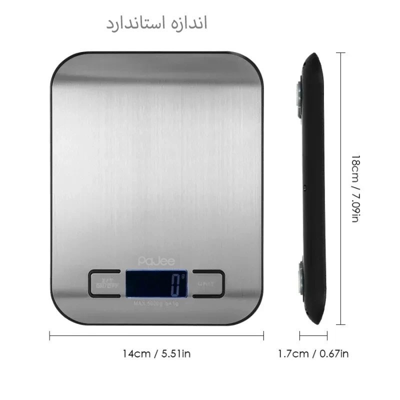 ترازو آشپزخانه دیجیتال پاجی مدل P10KG حداکثر ظرفیت قابل اندازهگیری 10 کیلوگرم با دقت اندازهگیری 1 گرم