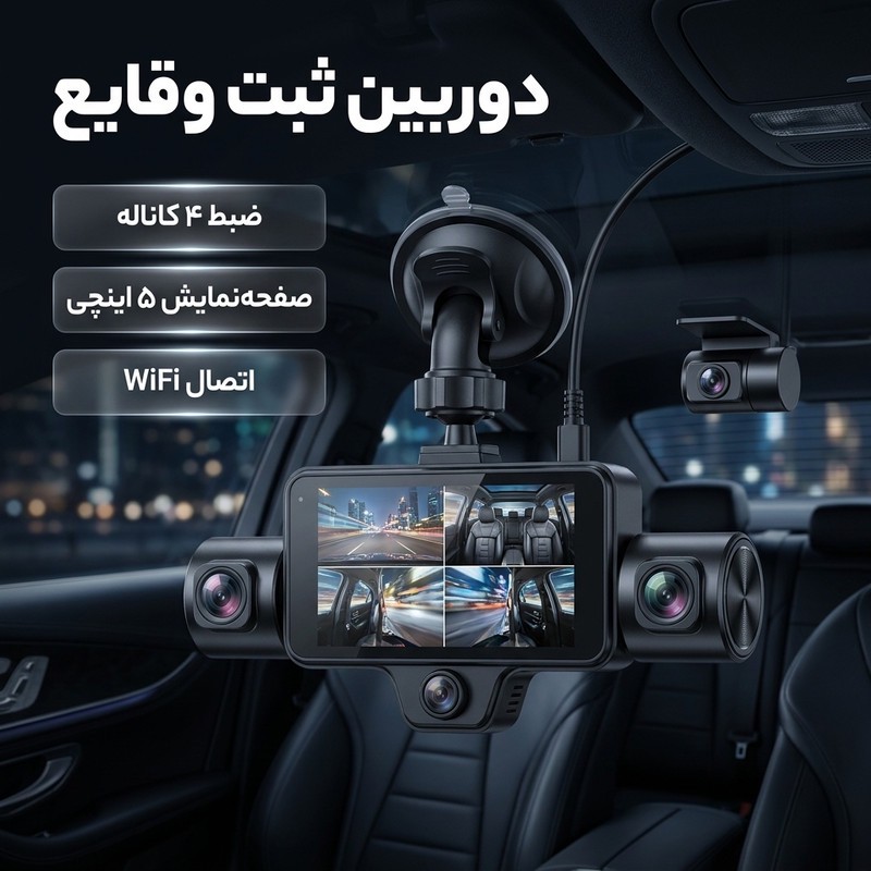 دوربین ثبت وقایع چهارلنز وای فای دار مدل E42