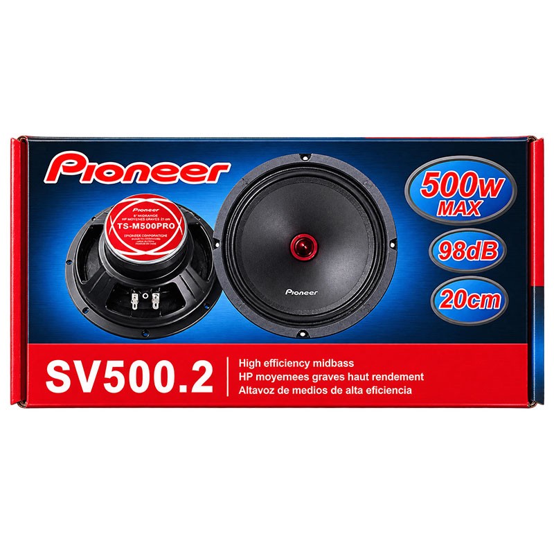 بلندگو میدرنج عقب و جلو خورو پایونیر مدل SV500.2 سایز 8 اینچ بسته 2 عددی