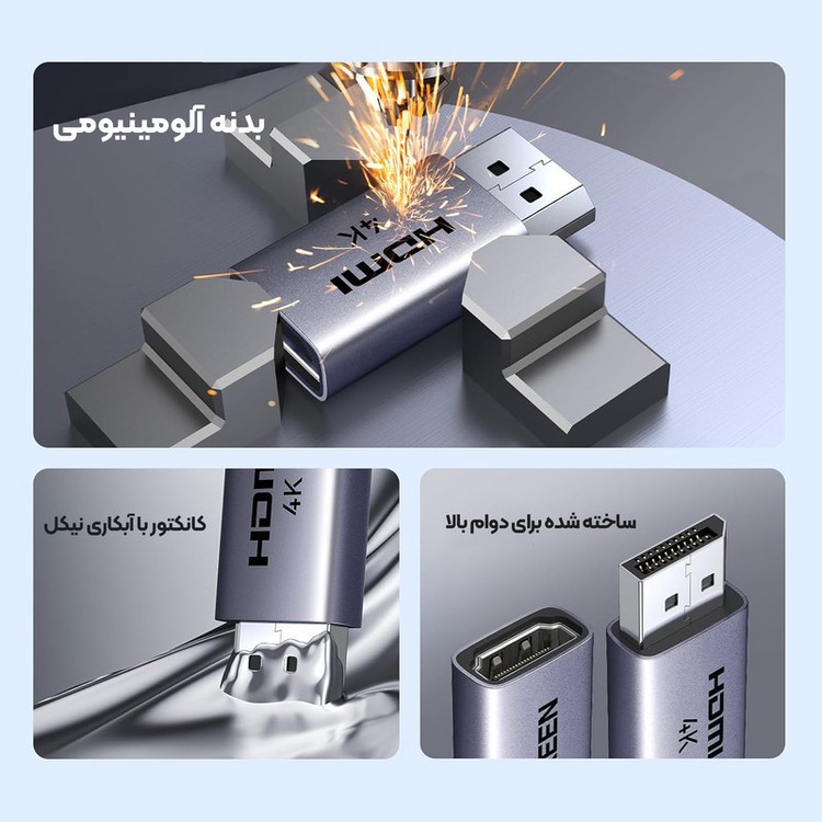 مبدل DisplayPort به HDMI یوگرین مدل 4K