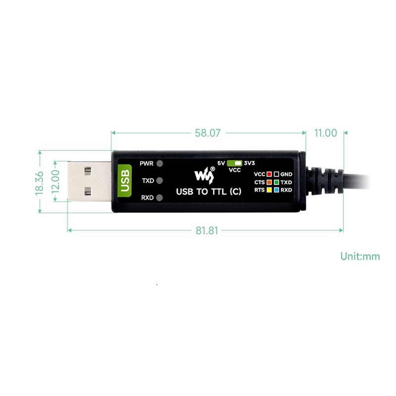 مبدل صنعتی USB به سریال ویوشیر مدلUSB TO TTL (C)