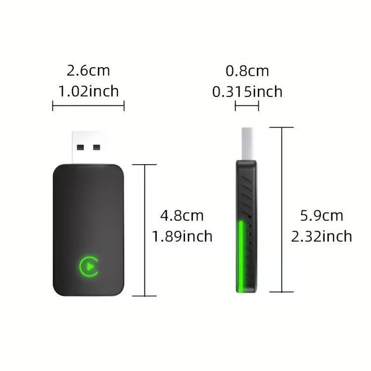 کارپلی و اندروید اتو مدل CP/AA M10 2in1 Carplay/Android Auto به همراه مبدل USB به USB-C