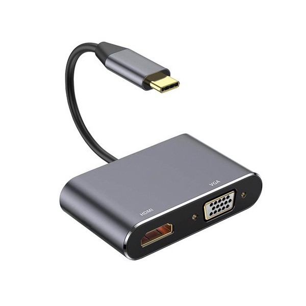 مبدل USB-C به HDMI و VGA فرانت مدل FN-UC2VH202